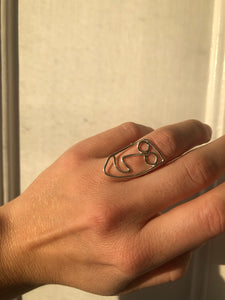 One of a kind sustainable ring handmade in eco silver