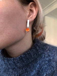Orange Agate Dot Earring