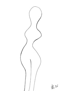 linje tegning af minimalistisk kvinde krop